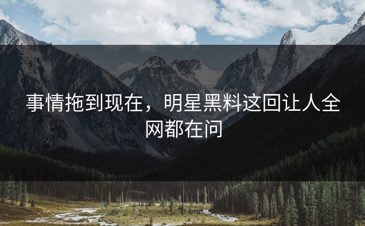 事情拖到现在，明星黑料这回让人全网都在问